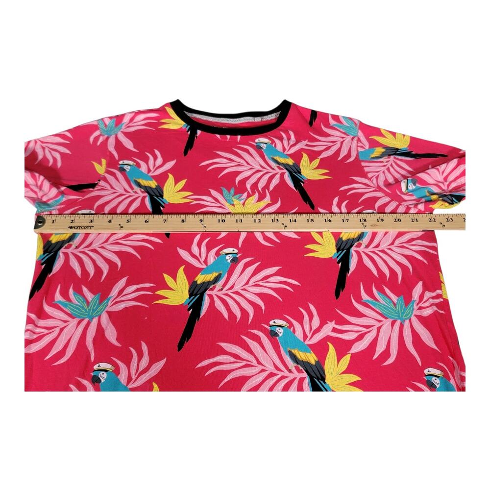 Free Planet Tropical Parrot Pink Short Sleeve Crew Neck Men's Size Medium - Picture 4 of 7